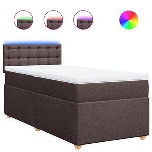 vidaXL Sommier à lattes de lit avec matelas Marron foncé 90x200 cm