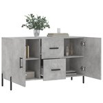 vidaXL Buffet gris béton 100x36x60 cm bois d'ingénierie