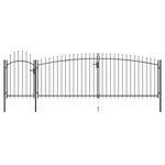 vidaXL Portail de clôture de jardin avec dessus en lance 5x2 m Noir