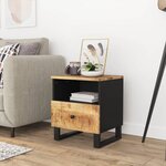 vidaXL Table de chevet Bois de manguier solide et bois d'ingénierie