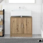 vidaXL Cabinet de Lavabo avec stockage Chêne artisanal 63 x 29 x 55 cm