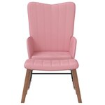 vidaXL Chaise à bascule avec repose-pied Rose Velours