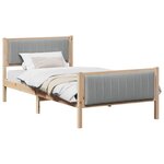 vidaXL Cadre de lit avec tête de lit Marron et gris clair 100 x 200 cm