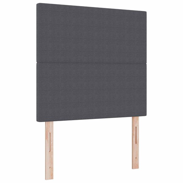 vidaXL Tête de lit LED Gris foncé 90 cm Tissu en velours côtelé