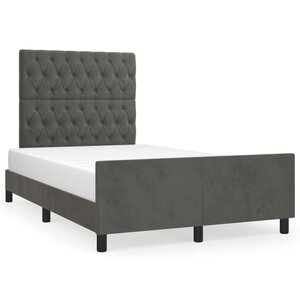 vidaXL Cadre de lit sans matelas gris foncé 120x200 cm velours