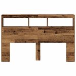 vidaXL Armoire tête de lit avec LED vieux bois 160x17x102 cm