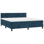 vidaXL Sommier à lattes de lit et matelas Bleu foncé 160x200cm Velours