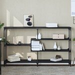 vidaXL Table console noir 160x32x95 cm bois d'ingénierie
