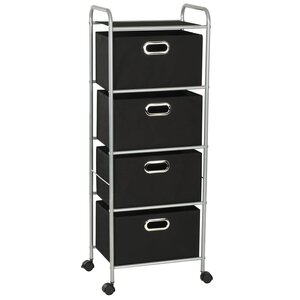 vidaXL Unité à étagères avec 4 boîtes de rangement Acier et tissu