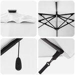 vidaXL Parasol déporté avec LED Sable 352x251x265 cm Aluminium