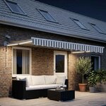 vidaXL Auvent rétractable électrique Gris clair et blanc