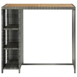 vidaXL Table de bar avec rangement Gris 120x60x110 cm Résine tressée