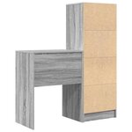 vidaXL Bureau avec rangement 2 Pièces Sonoma gris 45 5 x 34 x 127 cm