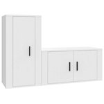 vidaXL Ensemble de meubles TV 2 Pièces Blanc Bois d'ingénierie