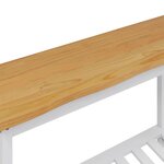 VidaXL Table console EKAI Blanc 112 x 35 x 76 cm Bois de pin massif