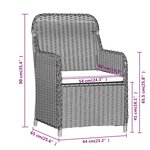 vidaXL Ensemble à manger de jardin et coussins 5 Pièces Marron