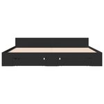 vidaXL Cadre de lit avec tiroirs sans matelas noir 200x200 cm