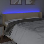 vidaXL Tête de lit à LED Crème 183x16x78/88 cm Tissu