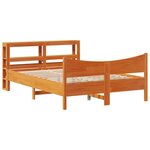vidaXL Cadre de lit et tête de lit cire marron 140x200 cm bois de pin