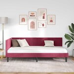 vidaXL Cadre de lit d'angle Rouge bordeaux 90 x 190 cm Velours