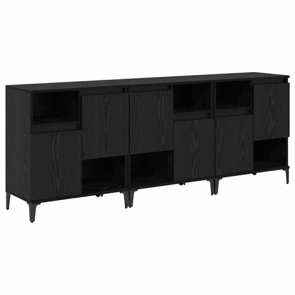 vidaXL Buffets 3 Pièces Chêne noir 60 x 35 x 70 cm Bois d'ingénierie