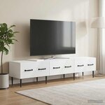 vidaXL Meuble TV Blanc 147 x 34 5 x 30 cm Bois d'ingénierie