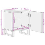 vidaXL Tables de chevet 2 Pièces 40x34x46 cm bois manguier massif blanchi