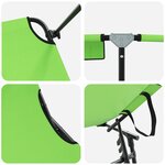 vidaXL Set de 2 Chaises Longues Pliantes avec Auvent Vert en Tissu Oxford 600D