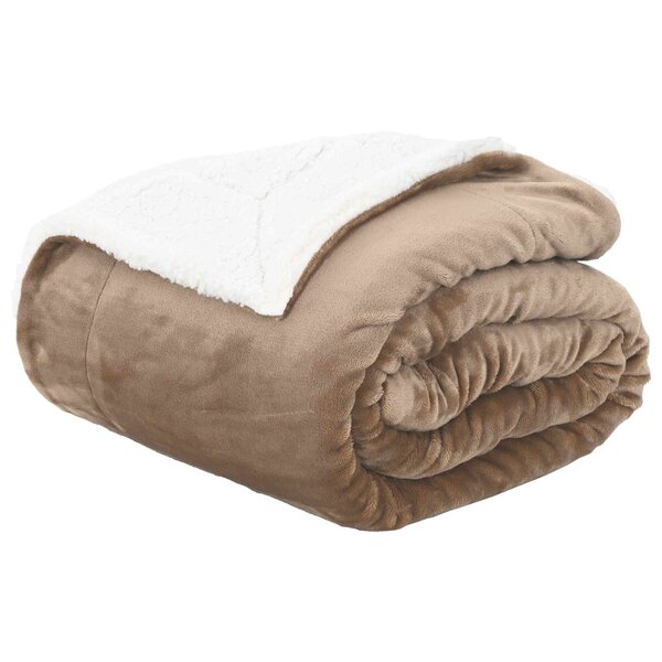 vidaXL Jeté Camel 130 x 150 cm Toison