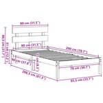 vidaXL Cadre de lit en bois de pin marron ciré 80x200 cm avec tête de lit
