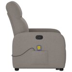 vidaXL Fauteuil inclinable de massage Taupe Tissu