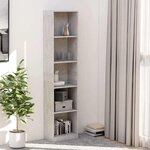 vidaXL Bibliothèque à 5 niveaux Gris béton 40x24x175cm Bois ingénierie