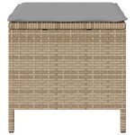 Ensemble de salle à manger de jardin 3 pièces avec coussins beige en poly rattan et acacia