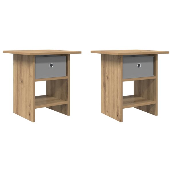vidaXL Table de chevet 2 Pièces Chêne artisanal 41 x 40 x 45 cm