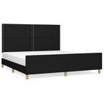 vidaXL Cadre de lit avec tête de lit Noir 160x200 cm Tissu
