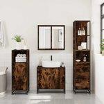 vidaXL Ensemble de meubles de salle de bain 3 Pièces Chêne fumé