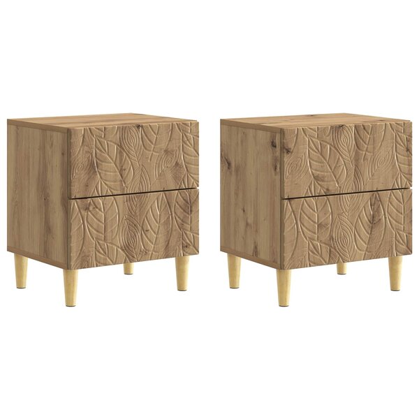 vidaXL Table de chevet 2 pièces Chêne artisanal 43 x 34 5 x 48 cm