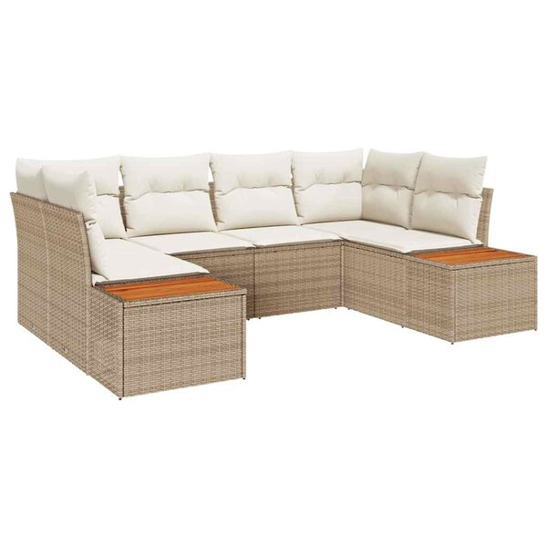 vidaXL Ensemble de canapé de jardin avec coussin 6 Pièces beige et crème