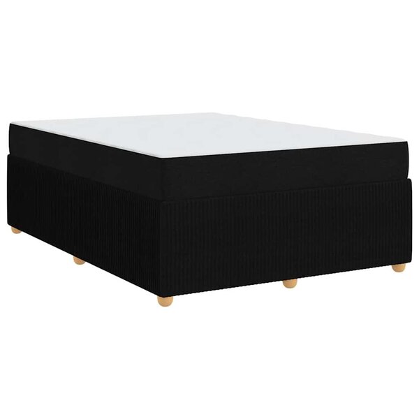 vidaXL Cadre de lit avec matelas avec matelas Noir 140 x 200 cm tissu