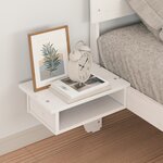vidaXL Cadre de lit avec tables de chevet Blanc Bois massif en pin