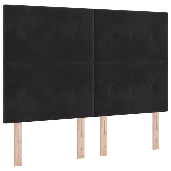 vidaXL Lit à ressorts avec matelas noir 140x200 cm en velours