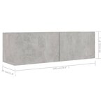 vidaXL Ensemble de meuble TV 5 Pièces Gris béton Bois d'ingénierie