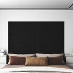 vidaXL Tête de lit murale 12 Pièces Noir Velours