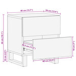 vidaXL Table de chevet 40x34x46 cm bois de manguier massif
