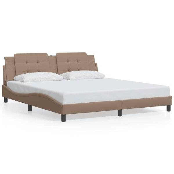 vidaXL Cadre de lit sans matelas cappuccino 180x200 cm similicuir