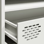 vidaXL Meuble TV blanc 202x39x43 5 cm acier laminé à froid