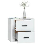 vidaXL Table de chevet murale Blanc brillant 50x36x47 cm