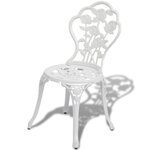 vidaXL Jeu de bistro 3 Pièces Aluminium coulé Blanc