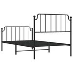 vidaXL Cadre de lit métal sans matelas et pied de lit noir 100x200 cm