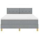 vidaXL Lit à ressort LED avec bandes LED Gris clair 140 x 200 cm tissu